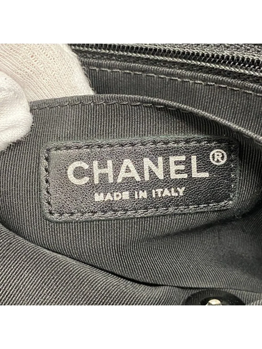 Chanel Backpack Quilted Lambskin Black Silver